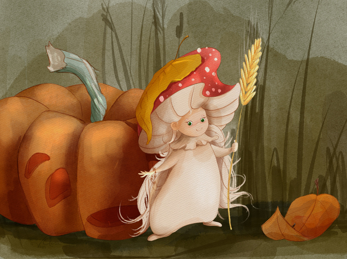 Осенняя история. Серия иллюстраций. 