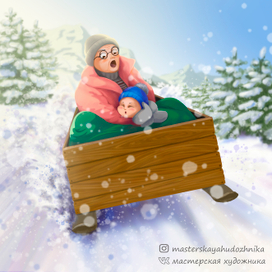 Иллюстрация к книге Анне-Кат. Вестли. «Папа, мама, бабушка и восемь детей в деревне, или маленький подарок Антона».