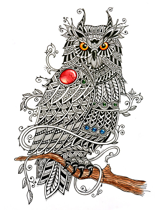 Сова в стиле Zenart