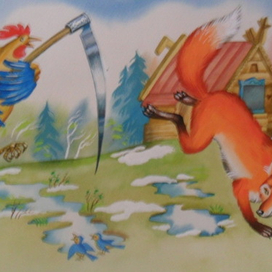 Сказка "Заяц и Петух" разворот