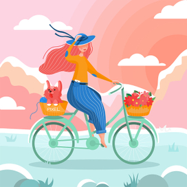 Велосипедистка