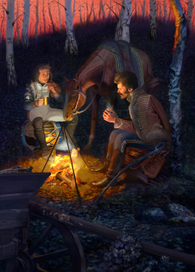 Полосная иллюстрация к рассказу "Партизан"