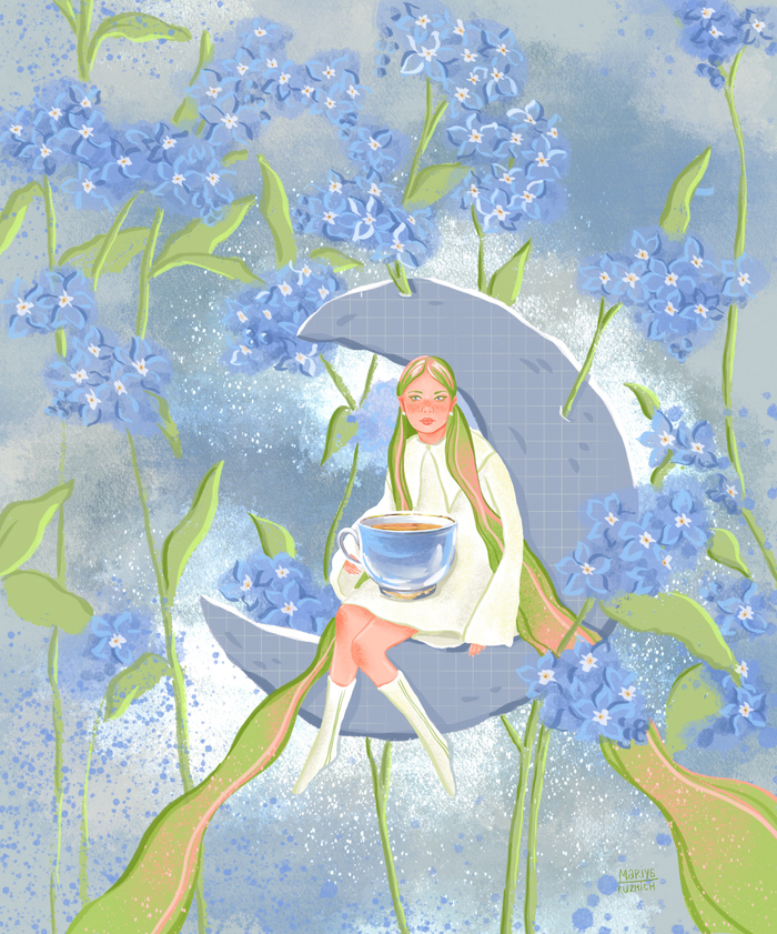 Цветочная фея с чаем