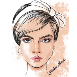 девушка с бантом