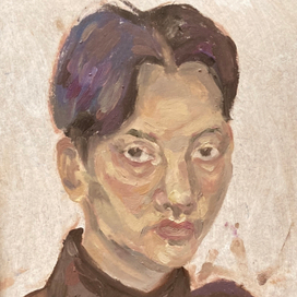 этюд маслом, портрет девушки