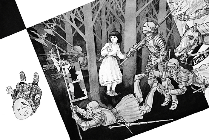 Иллюстрация к сказке Л.Кэрролла "Алиса в зазеркалье"