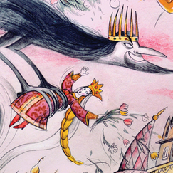 Cхватил Вихрь царицу и унес неведомо куда.