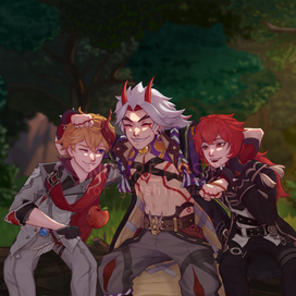 фан арт по игре Genshin Impact