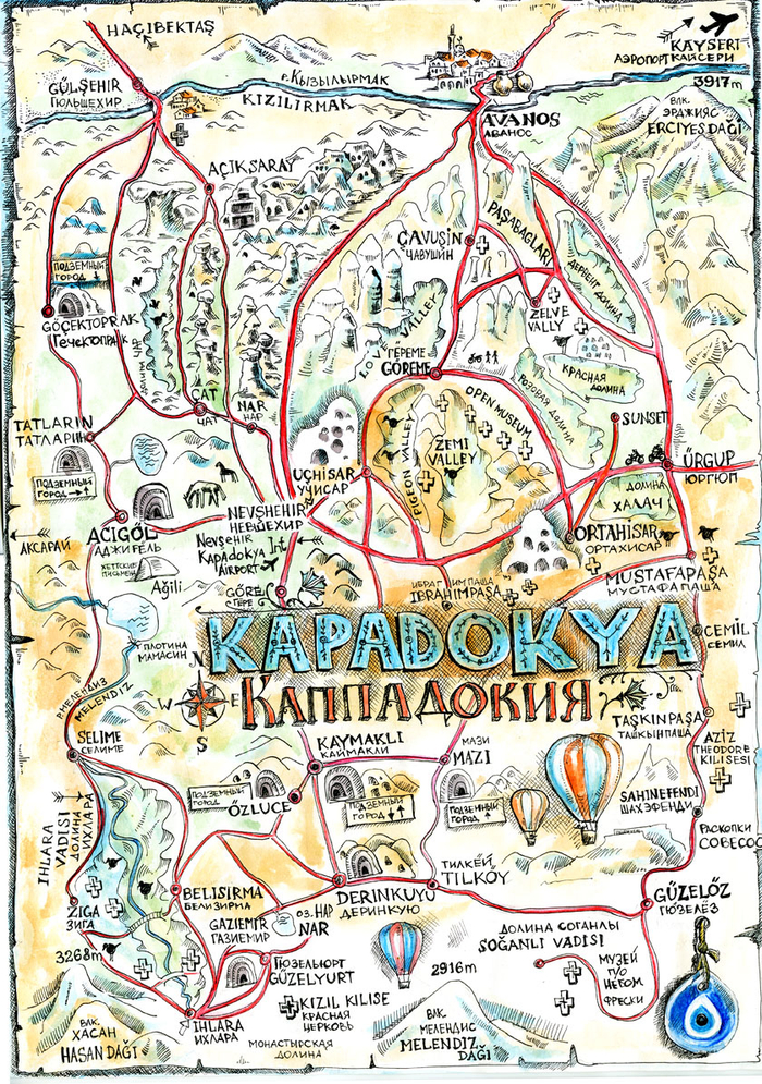 Карта-схема Каппадокии