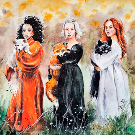 Девочки с лисичками