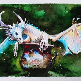 Акварельный дракон