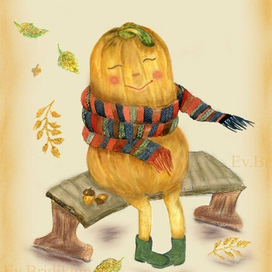 Иллюстрация из серии "Уютные тыквы"