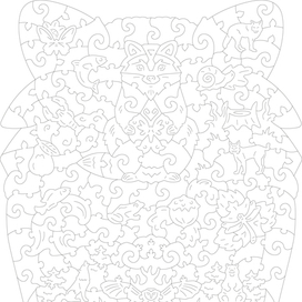 Деревянный Пазл Енот