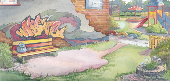 Фон для игры. Дворик