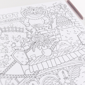 Фрагмент напольной раскраски "Кот в сапогах"