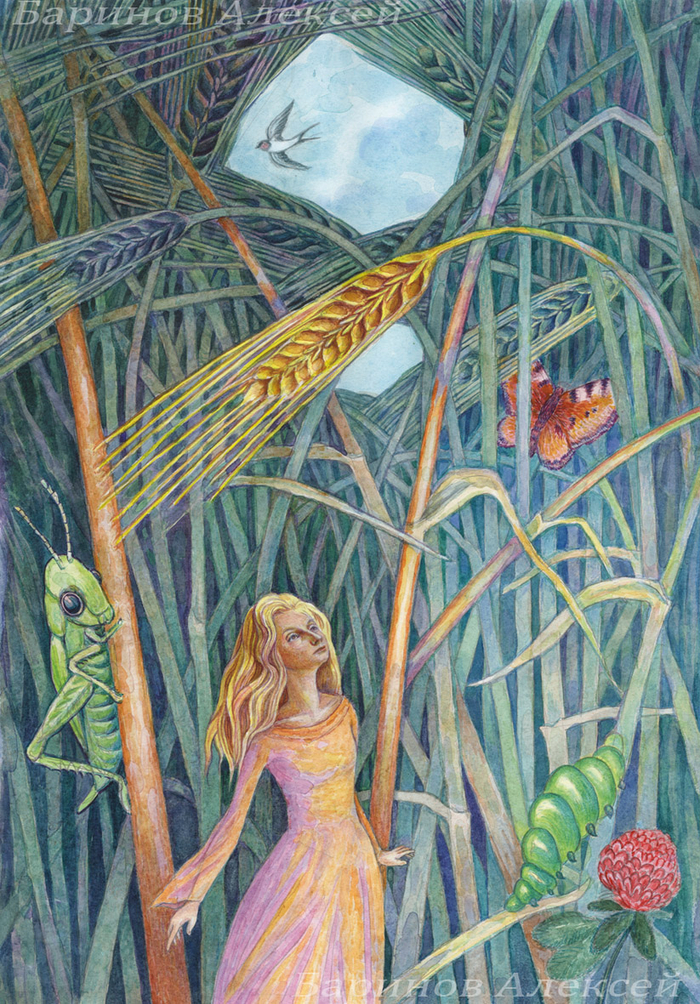 Иллюстрация к сказке Г.Х.Андерсена "Дюймовочка" 