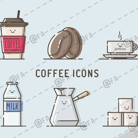 Иконки кофе