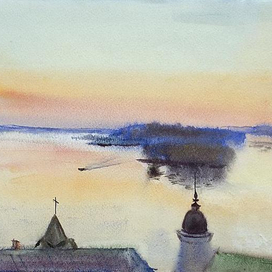 Вид с колокольни Горицкого монастыря