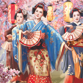 Япония. Праздник цветения сакуры.