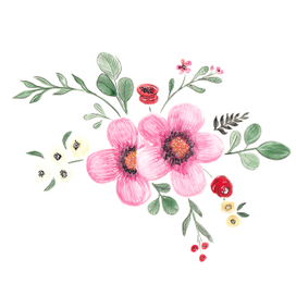 Букет акварельных цветов