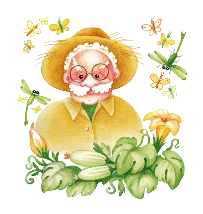 Дедушка-огородник