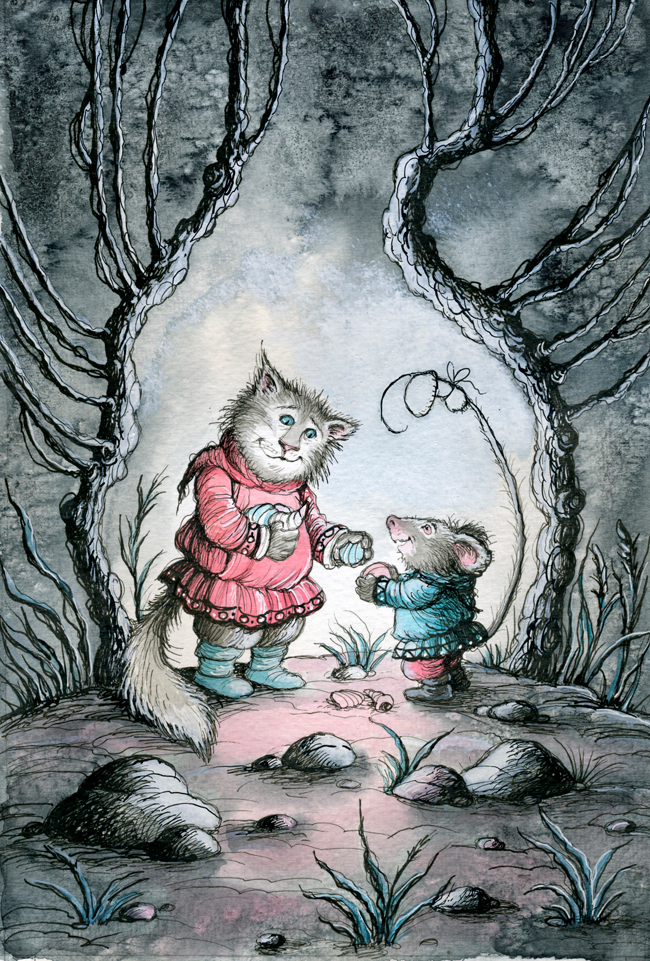 иллюстрация к сказке Насти Строкиной "Кит плывет на Север"