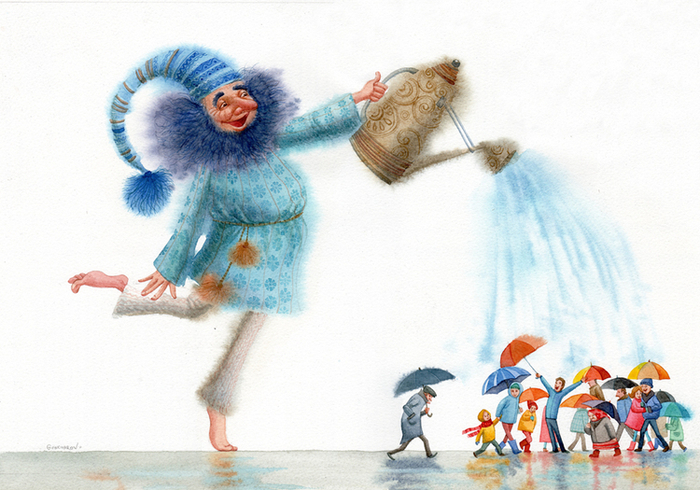 вышел дождик на прогулку