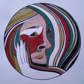 Автопортрет. Гуашь