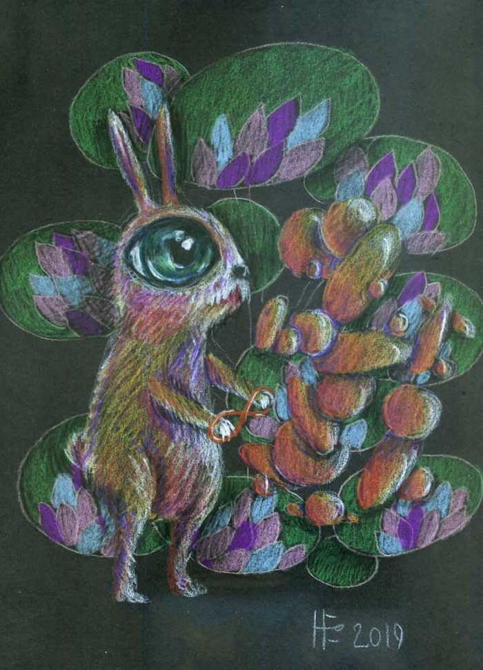 бесформенная лисичка и конкретный кролик