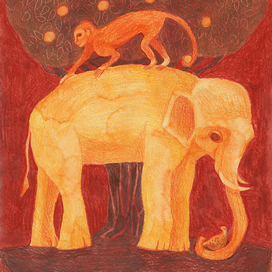 Слон, обезьяна и куропатка