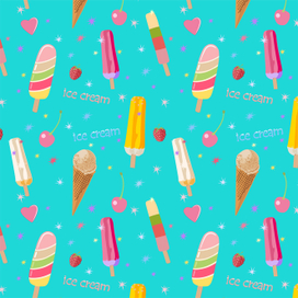 Узор с разноцветным мороженым