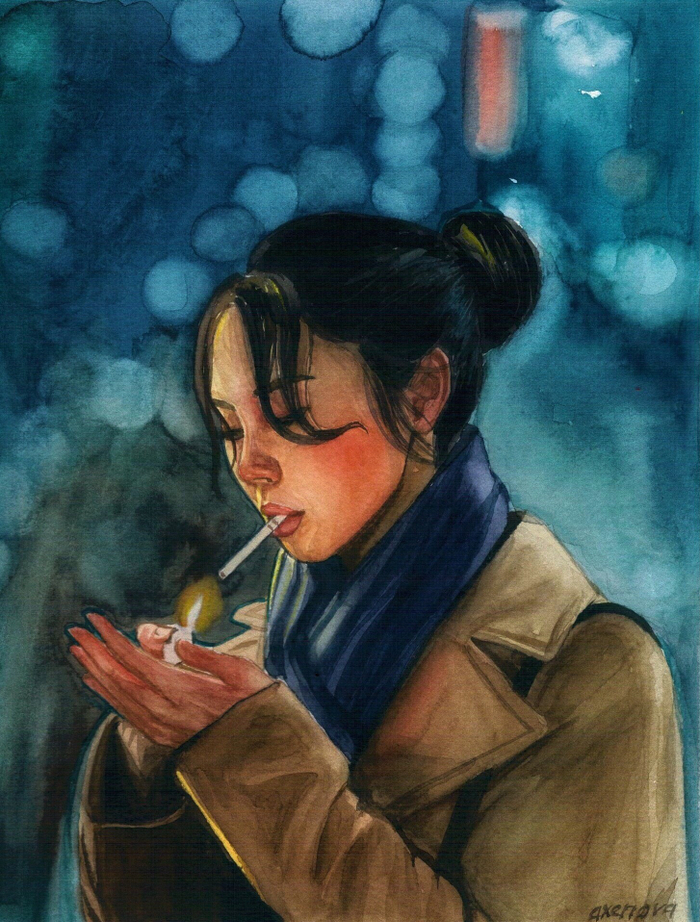 девушка с сигаретой