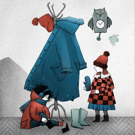 Иллюстрация для детской книги про варежки.