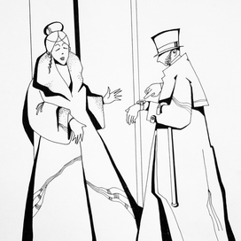 А.С. Пушкин выговаривает жене за опоздание