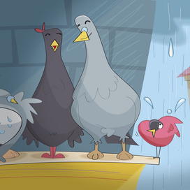Голубям достается дучшее!