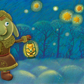 Заяц-ночь-луна-мороз