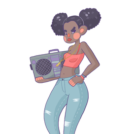 Девушка с магнитофоном