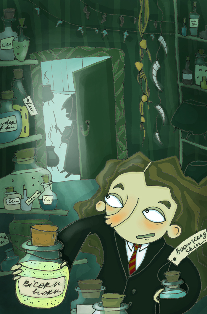 Иллюстрация к книге Джоан Роулинг "Гарри Поттер и Тайная комната"