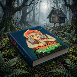 Мокап книжной обложки Баба Яга