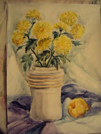 Жёлтые хризантемы