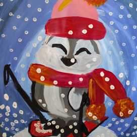 Пингвин на лыжах 