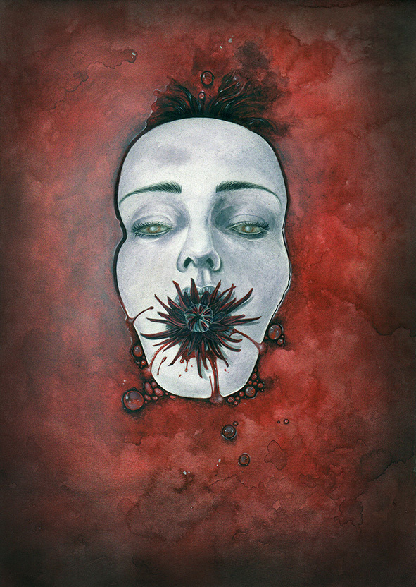 черный георгин