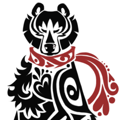 Bear with red scarf (full body)