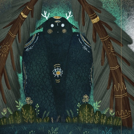 Книжная иллюстрация, разворот, «Ушастая фея»