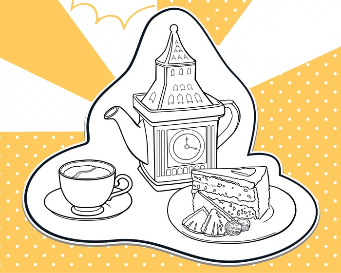 Чайник "Биг Бен" (раскраска)