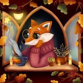 Лис мечтатель в свитере