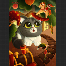 Новогодняя иллюстрация для детской книги и упаковки