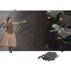 одна против волков