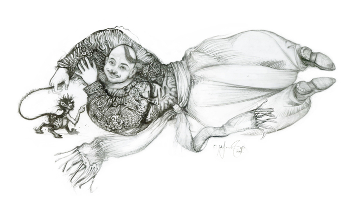  Sketch illustration to Nikolai Gogol novel "The Night Before Christmas." 