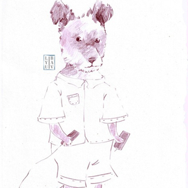 Графика щенок со скакалкой